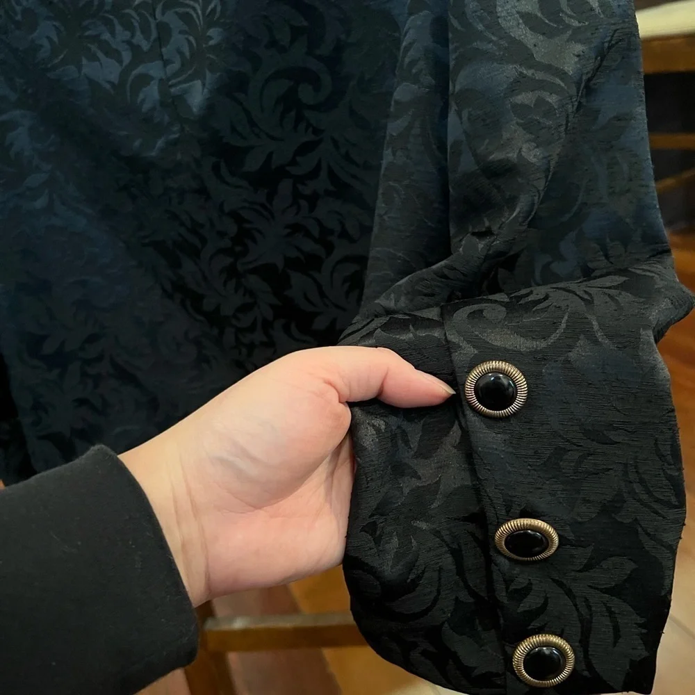 Baroque black print blazer cropped jacket S/M - Picture 4 of 5